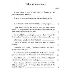 Revue des Langues Romanes - Tome 121 (2017 n°1) - Table des matières