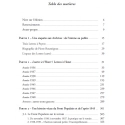 Leutres à l'Henri (lettres à Henri) - Roumégous - Table des matières