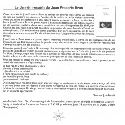 Flors d'errança - Fleurs d'errance - Jean-Frédéric Brun - Article de Joan Fourié (Felibrige)
