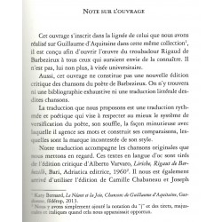 LA DAME-GRAAL, chansons de Rigaud de Barbezieux - Katy Bernard - Notes sur l'ouvrage