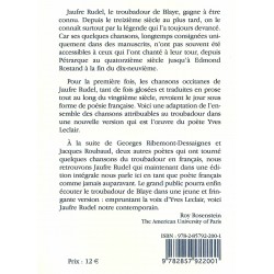 Chansons pour un amour lointain - Jaufre Rudel - 4ième de couverture