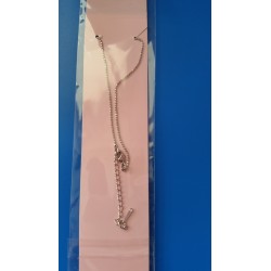 Chaîne et pendentif croix Oc pleine en métal argenté