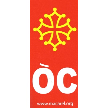 Autocollant Croix + OC pour plaques de voiture