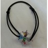 Bracelet croix occitane motif hibiscus