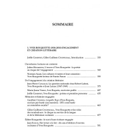 Revue des Langues Romanes - Tome 121-2 (2017 n°2) - Yves Rouquette - Table des matières