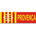 Autocollant Croix Oc blanche sur fond drapeau provençal + Provença