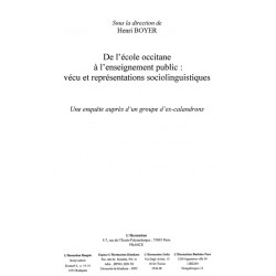 De l'école occitane à l'enseignement public: vécu et représentations sociolinguistiques - Henri Boyer
