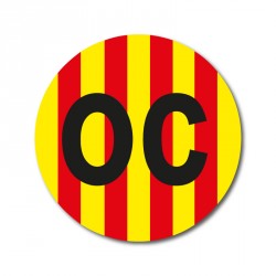 Autocollant Rond OC "Provence" sur fond de drapeau Sang et Or