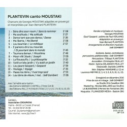 Jean-Bernard PLANTEVIN chante Georges MOUSTAKI en provençal (CD)