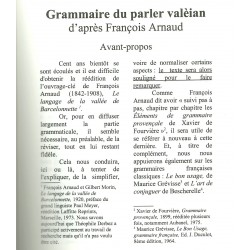 Grammaire du parler Valèian d'après François Arnaud - Bernard Cugnet