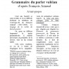 Grammaire du parler Valèian d'après François Arnaud - Bernard Cugnet - Avant-propos