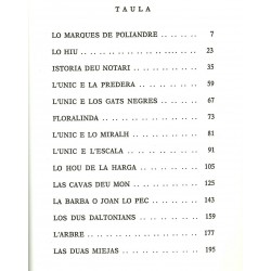 Contes de l'unic - Peire Bec - ATS 24 - Table des matières