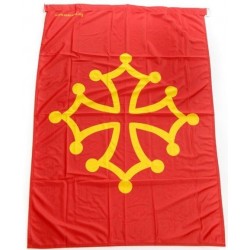 Drapeau occitan (rouge sang et jaune or) -  Polyester 20 x 30 cm
