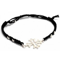 Bracelet croix occitane en argent massif