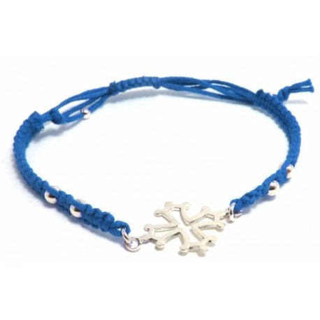 Bracelet croix occitane en argent massif
