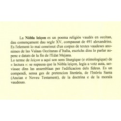 La nòbla leiçon - Poema religiós vaudés en occitan - 4ième de couverture