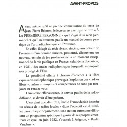 À la première personne - Jean-Pierre Belmon - 25 ans de radio décentralisée en Provence - Extrait de l'avant-propos