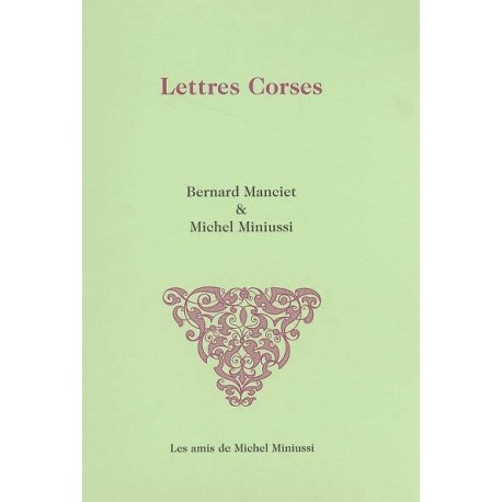 Lettres corses - Michel Miniussi - Couverture