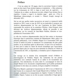 Mes mémoires sur les événements de 1851 à Aups et mes neufs mois de captivité, Joseph Maurel (vermicellier) - Frédéric Négrel