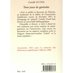 Trois jours de généralat ou un épisode de la guerre civile dans le Var (décembre 1851) - Camille Duteil