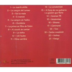 Les grandes chansons occitanes de Patric - Arrière du CD