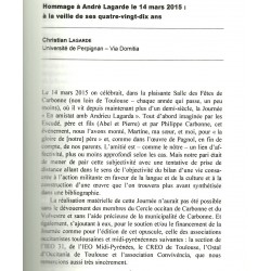 Per la lenga e la cultura d’Òc - Andrieu Lagarda, la fe en òbras - Extrait