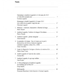 Per la lenga e la cultura d’Òc - Andrieu Lagarda, la fe en òbras - Table des matières