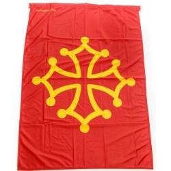 Drapeau occitan (rouge sang et jaune or) -  Polyester 40 x 60 cm. 