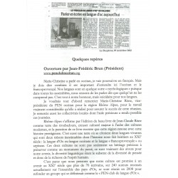 Créer et diffuser en langue régionale, occitan ou francoprovençal, enjeux et perspectives