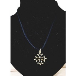 Collier et pendentif croix occitane dorée 2,5cm