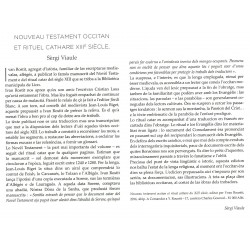 Nouveau Testament Occitan & Rituel Cathare XIIIe siècle - Article Lo Gai Saber 551