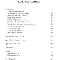 Bertrand Boysset - Chronique - P. Gautier Dalché, M. R. Bonnet, P. Rigaud - Table des matières