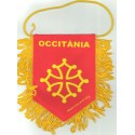 Fanion Occitània rouge avec croix Òc pour rétroviseur (voiture)
