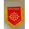 Fanion Occitània rouge avec croix Òc pour rétroviseur (voiture)
