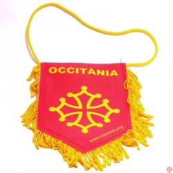 Fanion Occitània rotge amb crotz Òc per la veitura