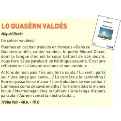 Quasèrn valdés - Cahier vaudois - Miquèl Decòr - Sélection Aquò d'Aquí 10-2019