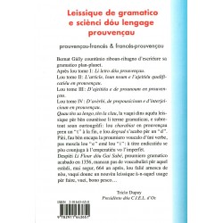 Leissique de gramatico e sciènci dou lengage prouvençau - Bernat Giély - 4ième de couverture