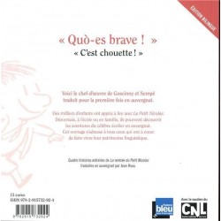 Lo petiòt Nicolau per auvernhàs & velagués - Le Petit Nicolas en auvergnat (langue d'oc) - Sempé et Goscinny - 4ième de couv