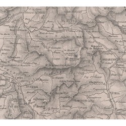 Le massif des Écrins - Première carte parue dans la revue Le Tour du Monde (décembre 1860)