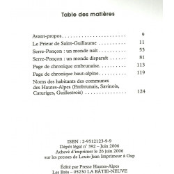 Chroniques des Hautes-Alpes - Tome I - Fortolis - Table des matières
