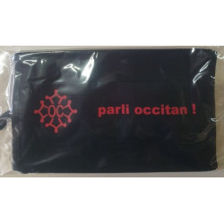 Washable protective mask with Occitan cross and text Parli occitan !