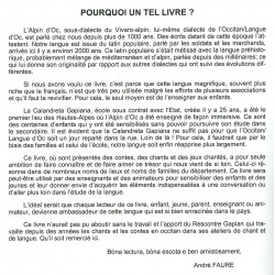 Contes, chants et jeux chantés en alpin d’Oc et en français pour petits et grands - André Faure