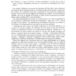  Le comte de Poitiers premier troubadour - Pierre Bec